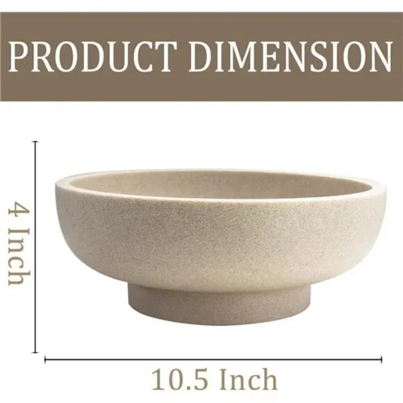 Modern Resin Decorative Bowl Fruit Holder Kitchen Entryway Key Dish Beige